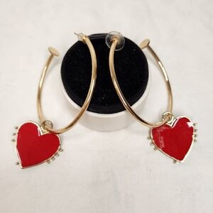 Sacred heart hoop earrings